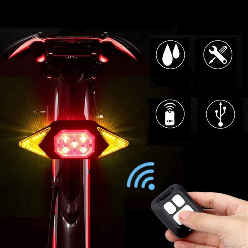 Feu Arrière LED Pour Vélo Intelligent - Rouge - Télécommande Sans Fil