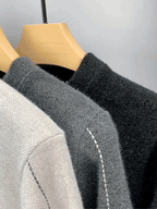Pull en Maille à Col Rond et Logo Brodé Homme