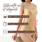 Body gainant pour femme à col carré sans manches