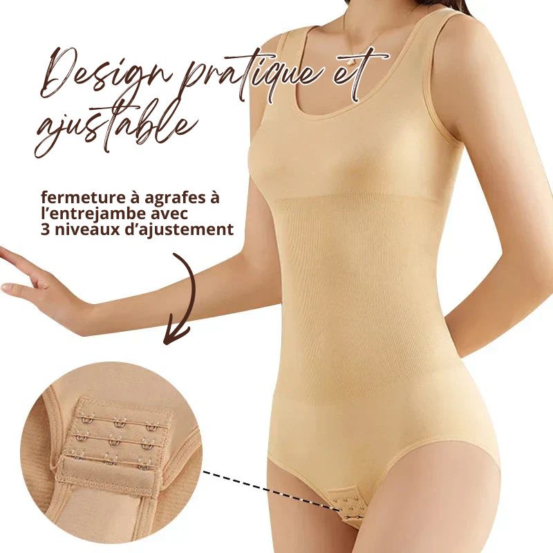 Body gainant pour femme à col carré sans manches