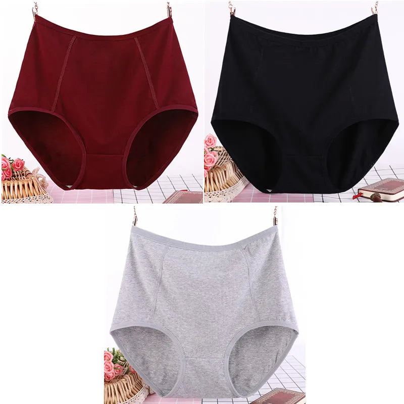 Lot de 3 Culottes Taille Haute en Coton