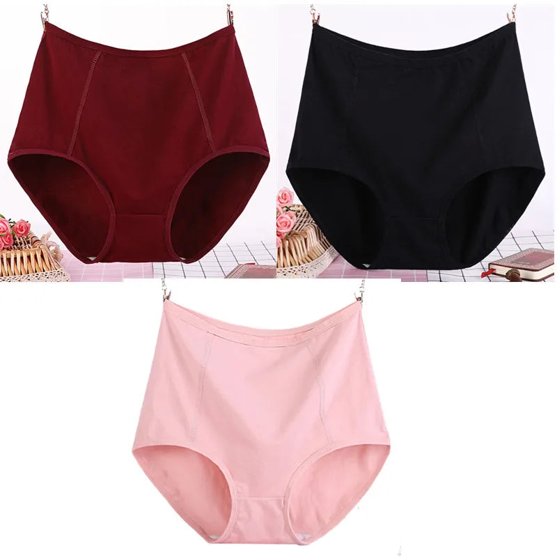 Lot de 3 Culottes Taille Haute en Coton