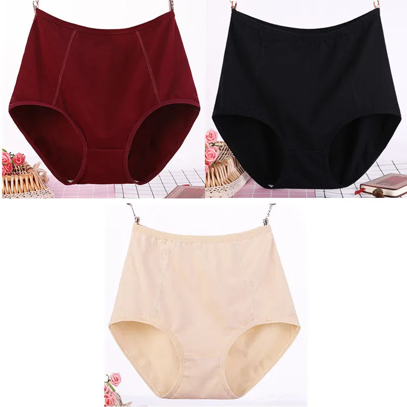 Lot de 3 Culottes Taille Haute en Coton
