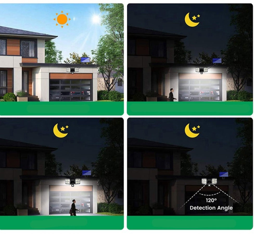 Applique LED solaire double éclairage puissant