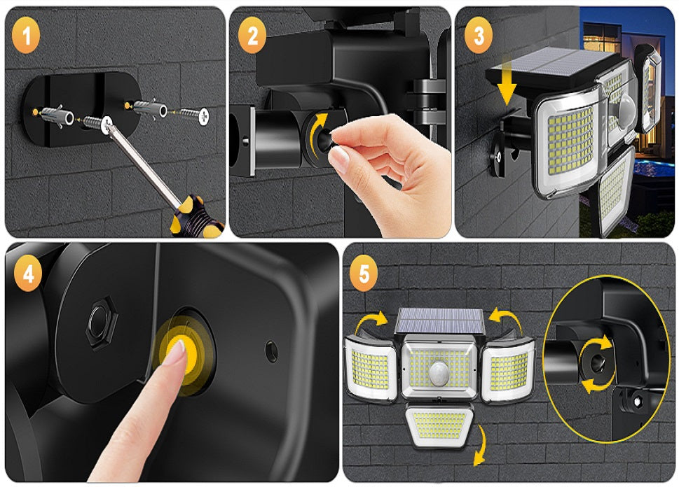 Panneau lumineux solaire multidirectionnel