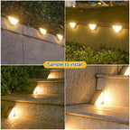 Lot de 8 Appliques Solaires LED Triangulaires – Imperméables – Éclairage Escaliers, Murs, Terrasse & Jardin