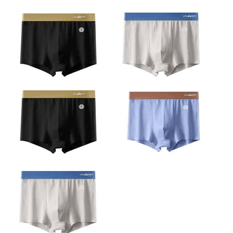 Lot 5 Boxers Homme Côtelés Respirants — Confort Quotidien, Sous-Vêtements