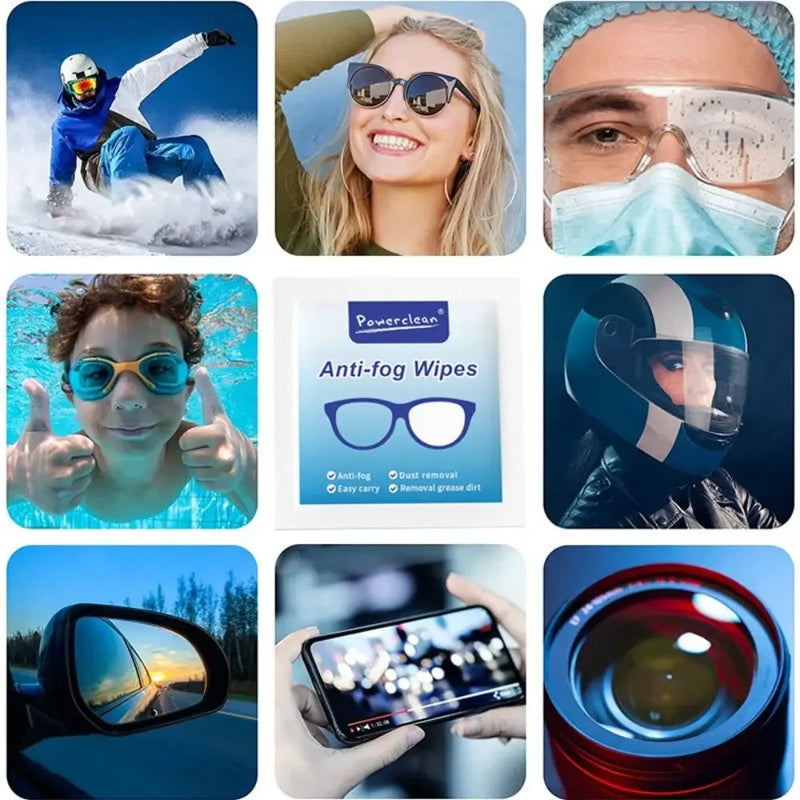 100 Lingettes Nettoyantes Anti-Buée pour Lunettes