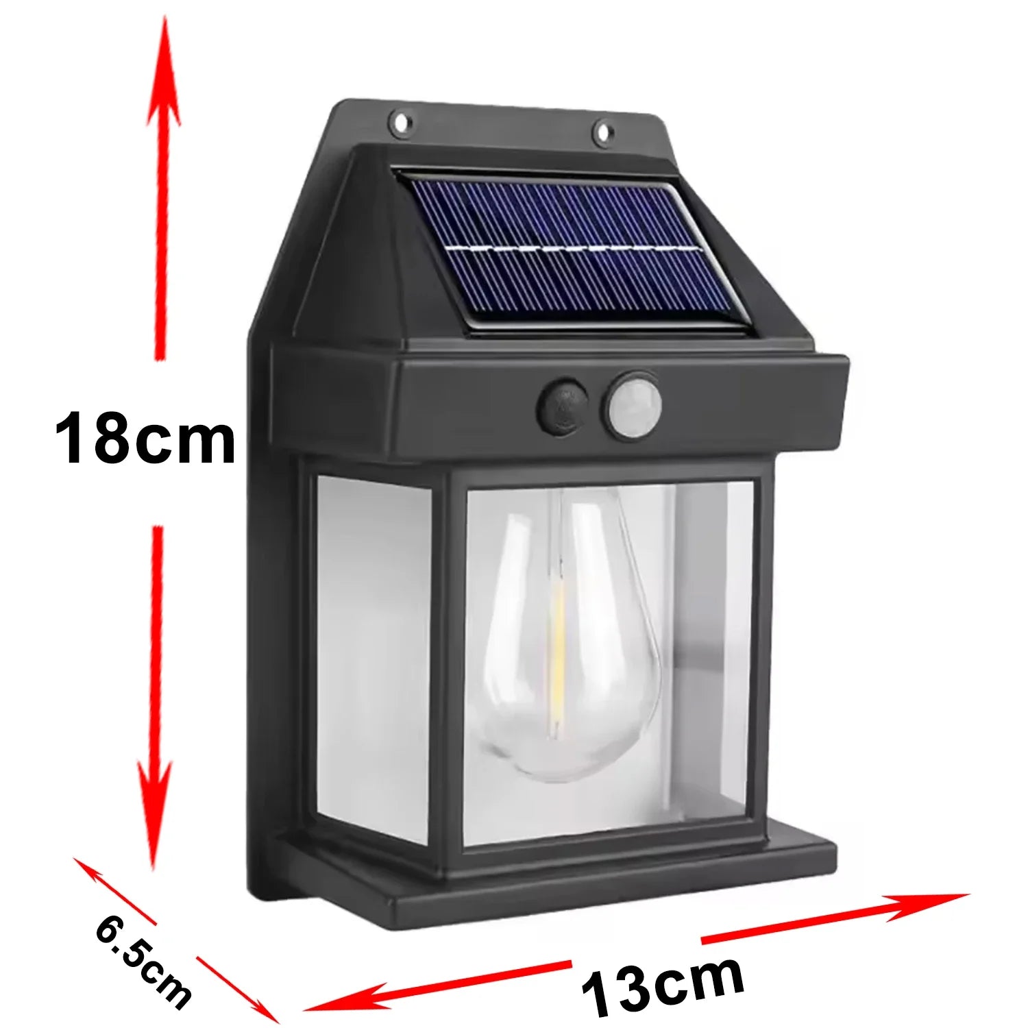 Lampe Extérieure Solaire – Détecteur + Style Vintage