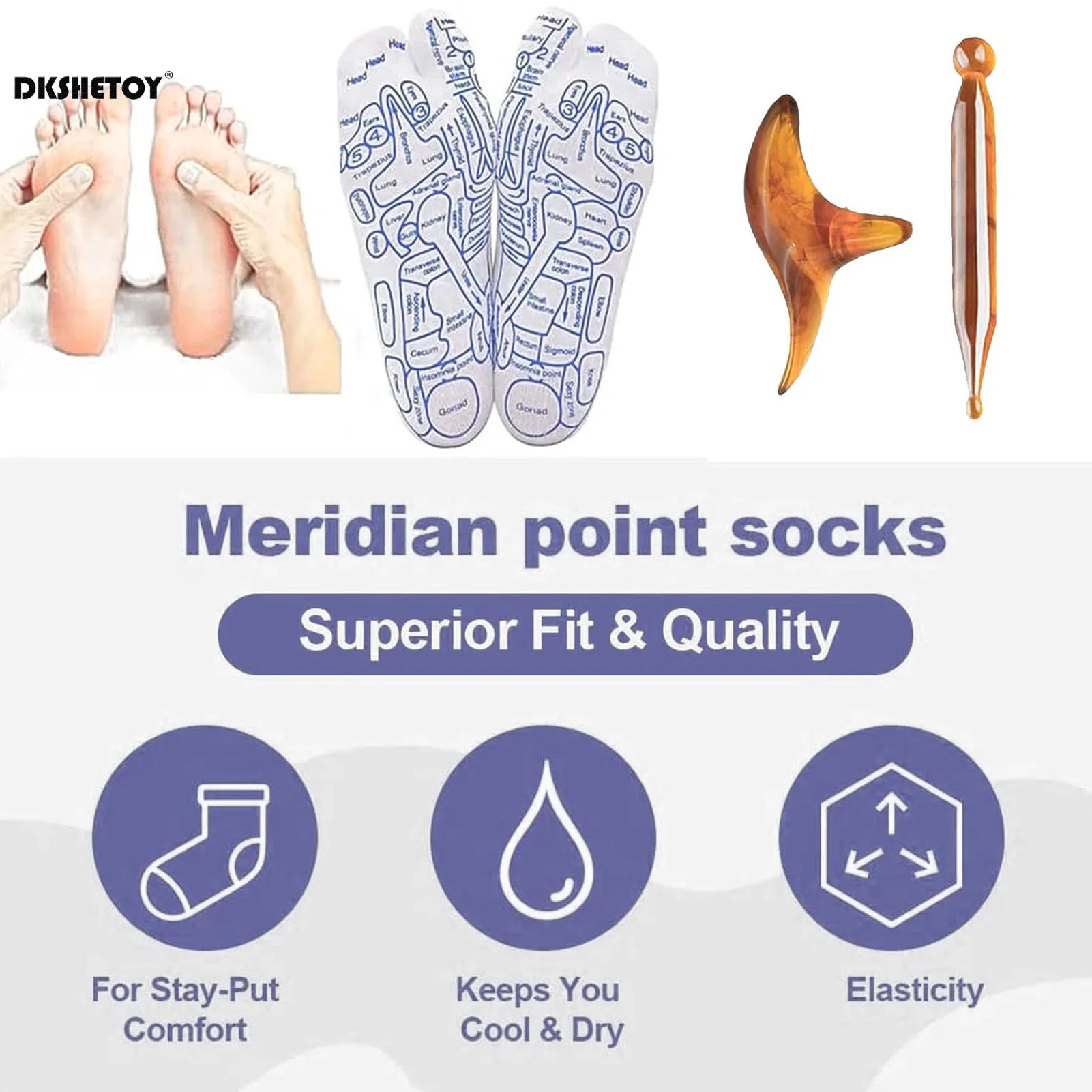 Chaussettes de Réflexologie Plantaire - Accessoires OFFERTS