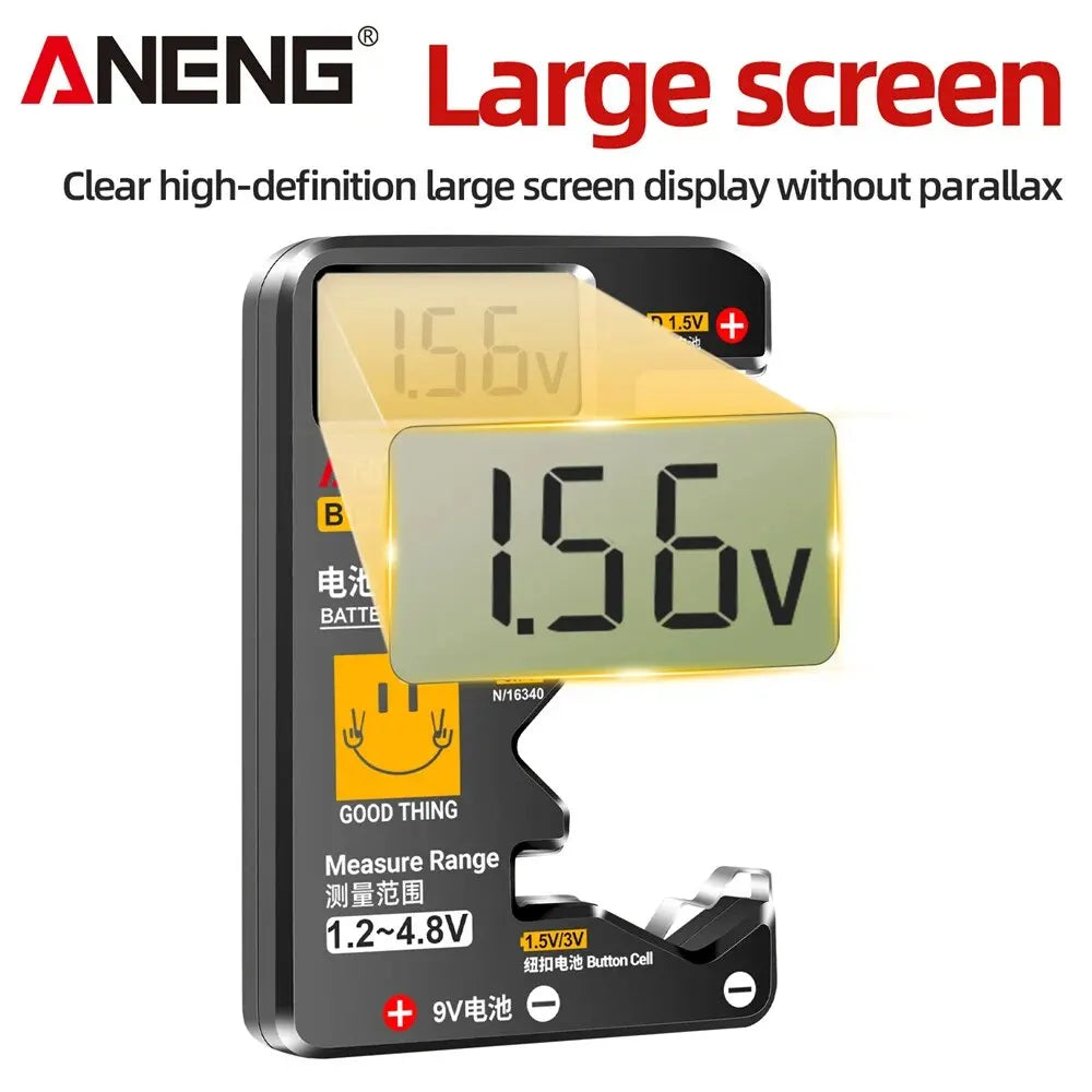 Testeur de Piles ANENG BT189 Universel avec Écran LCD – AA, AAA, 9V, C, D, N & Piles Bouton