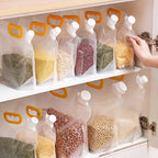 Lot de 3 Sacs de Conservation Alimentaire Hermétiques & Réutilisables avec Bouchon & Poignée – Pour Céréales & Aliments Secs – Entonnoir OFFERT