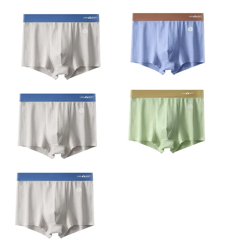 Lot 5 Boxers Homme Côtelés Respirants — Confort Quotidien, Sous-Vêtements