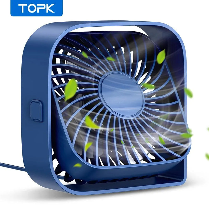 Mini Ventilateur Bureau Portable – Tête Pivotante 360°