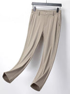 Pantalon d'été homme en soie glacée extensible — coupe cintrée