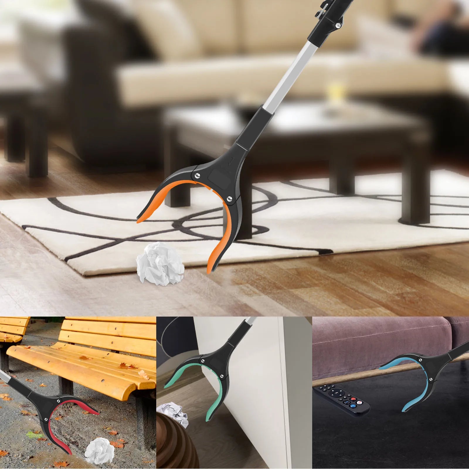 Pince Ramasse-Objets Pliable – Mâchoires Antidérapantes