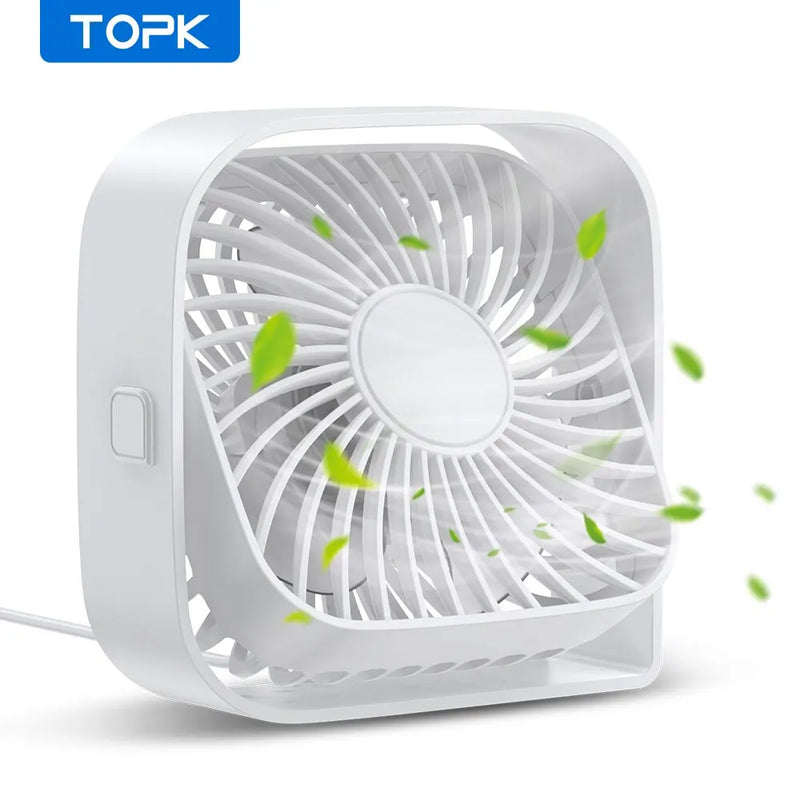 Mini Ventilateur Bureau Portable – Tête Pivotante 360°