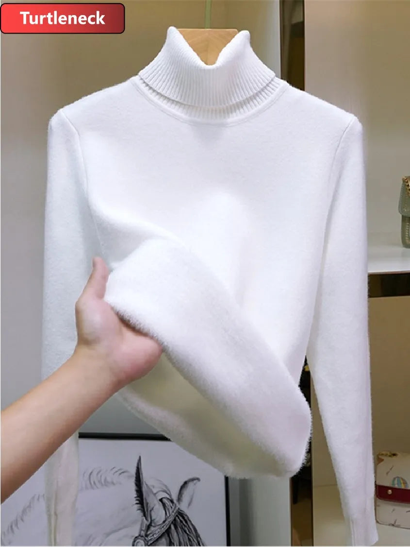 Pull Slim Col Roulé - Intérieur Peluche Douce