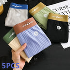 Lot 5 Boxers Homme Côtelés Respirants — Confort Quotidien, Sous-Vêtements