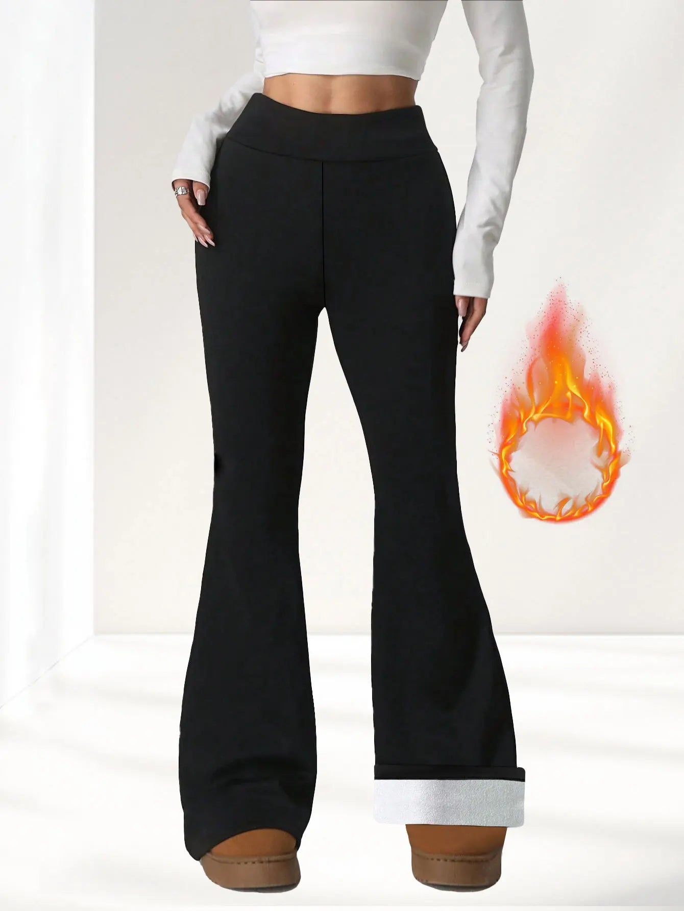 Legging Évasé Large Doublure Polaire