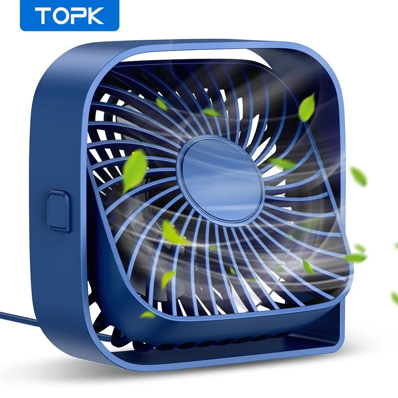 Mini Ventilateur Bureau Portable – Tête Pivotante 360°
