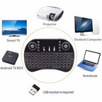 Mini Clavier Sans Fil AZERTY avec Pavé Tactile – Air Mouse RGB Rétroéclairé pour PC et TV Box