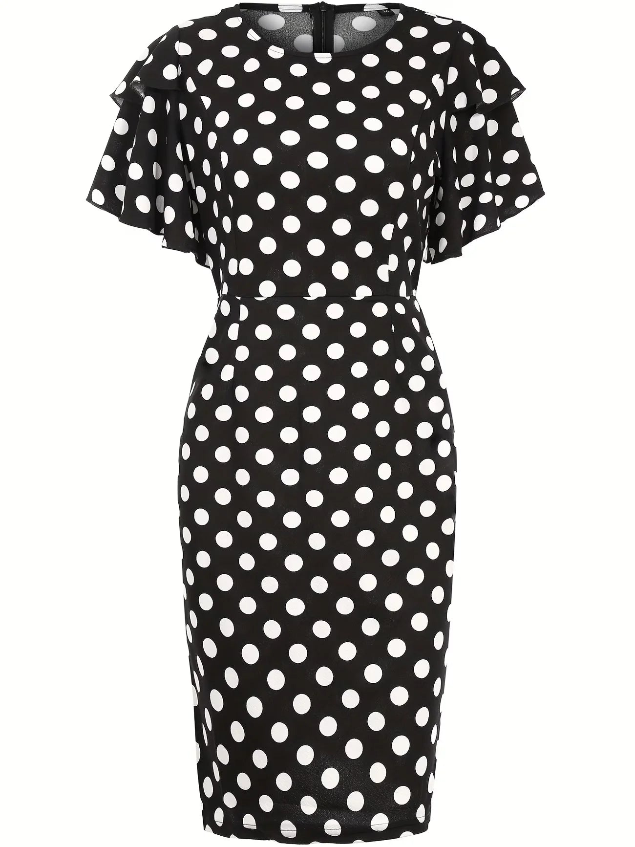 Robe Longue Fluide à Manches Courtes Bouffantes et Motifs Floraux