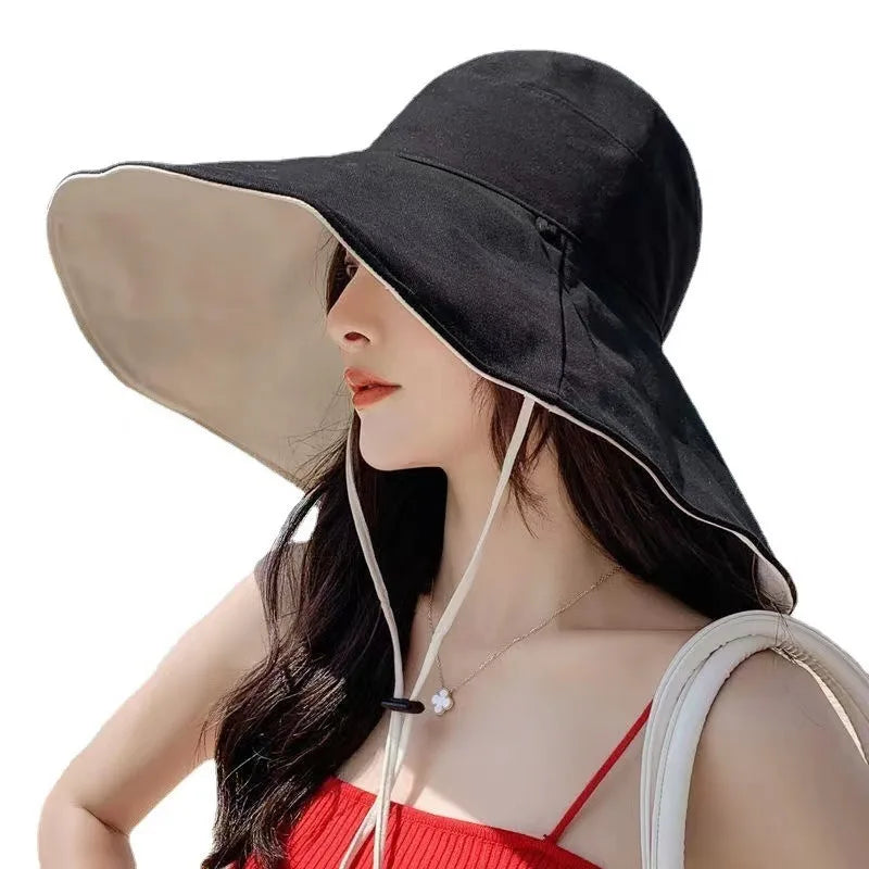 Chapeau Soleil Large Bord Femme UPF 50+ Réversible