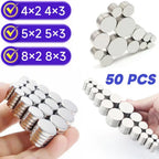 Lot de 50 Mini Aimants Ronds – 6 Tailles pour Bricolage, Décoration, Artisanat...