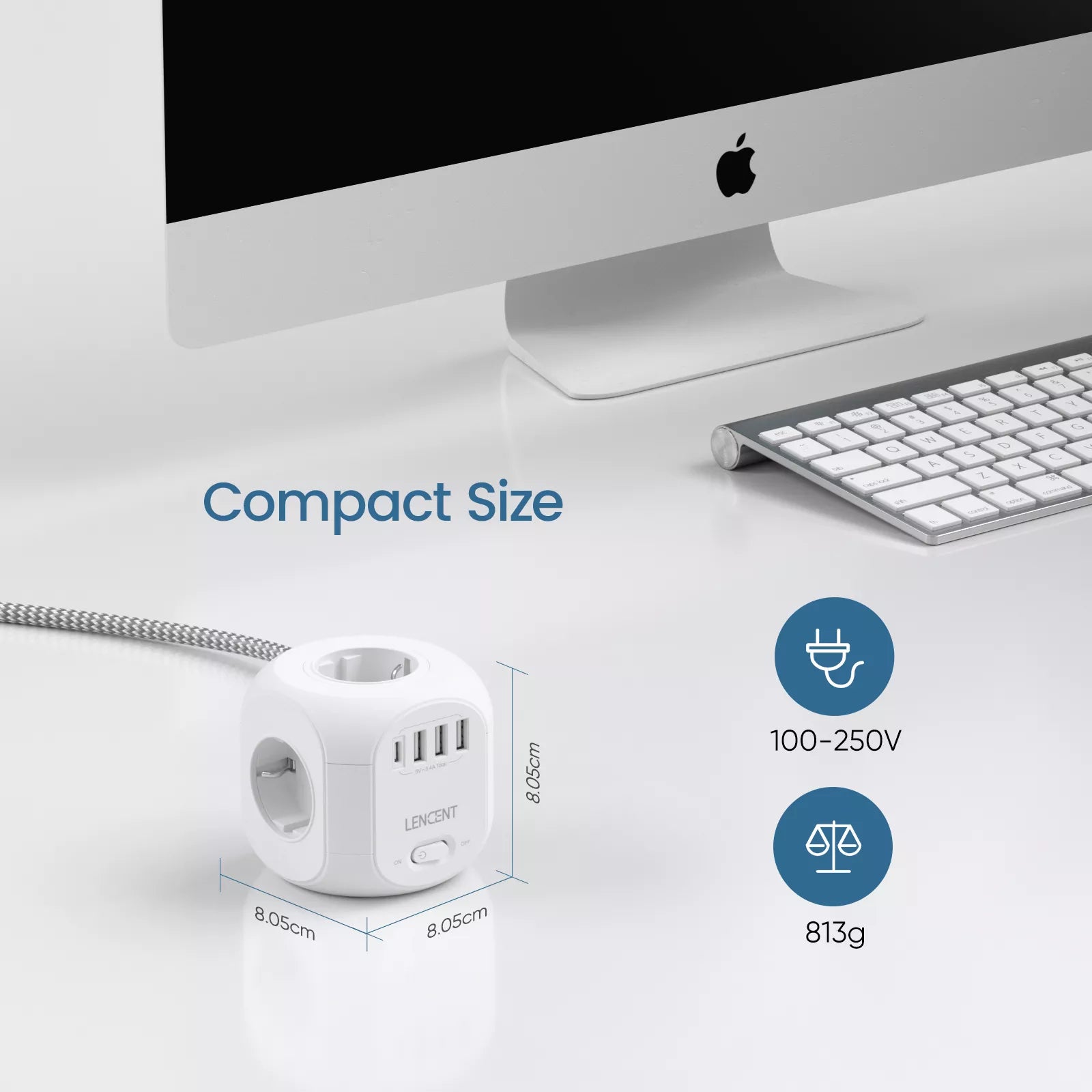 Multiprise rallonge USB 8 en 1 CUBE