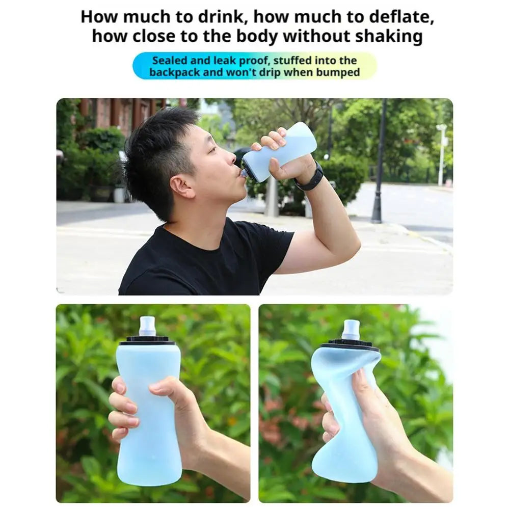 Gourde Pliable en Silicone – Bouteille d’Eau Portable pour Sport, Cyclisme, Randonnée et Voyage