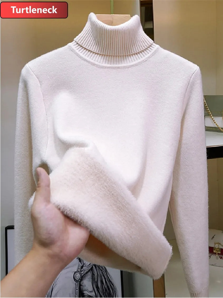Pull Slim Col Roulé - Intérieur Peluche Douce