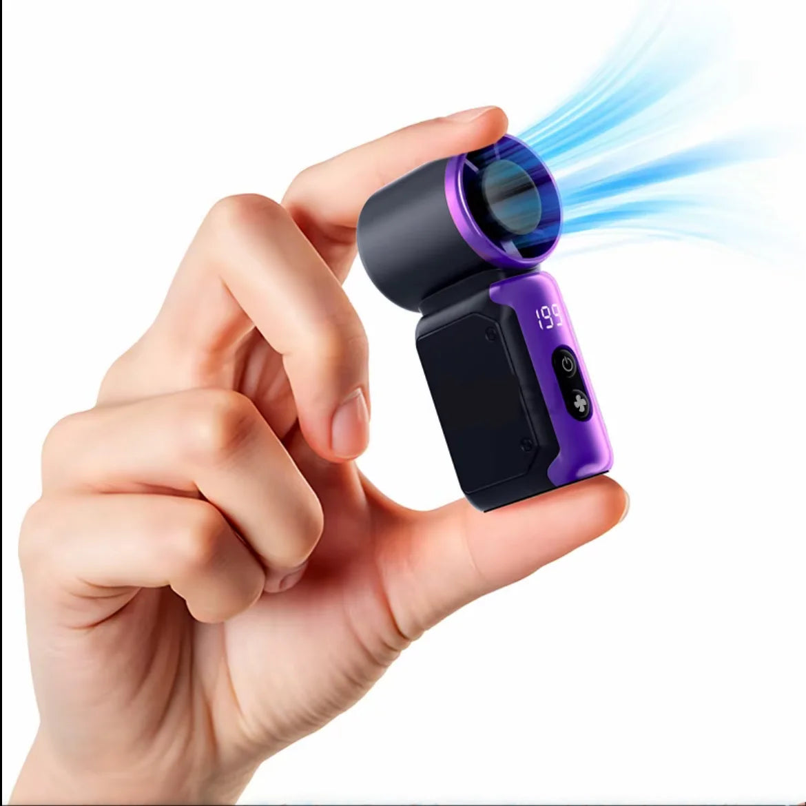 Mini Ventilateur de Poche Sans Pales 4 Vitesses – Silencieux, Léger et Rechargeable pour Voyage et Bureau
