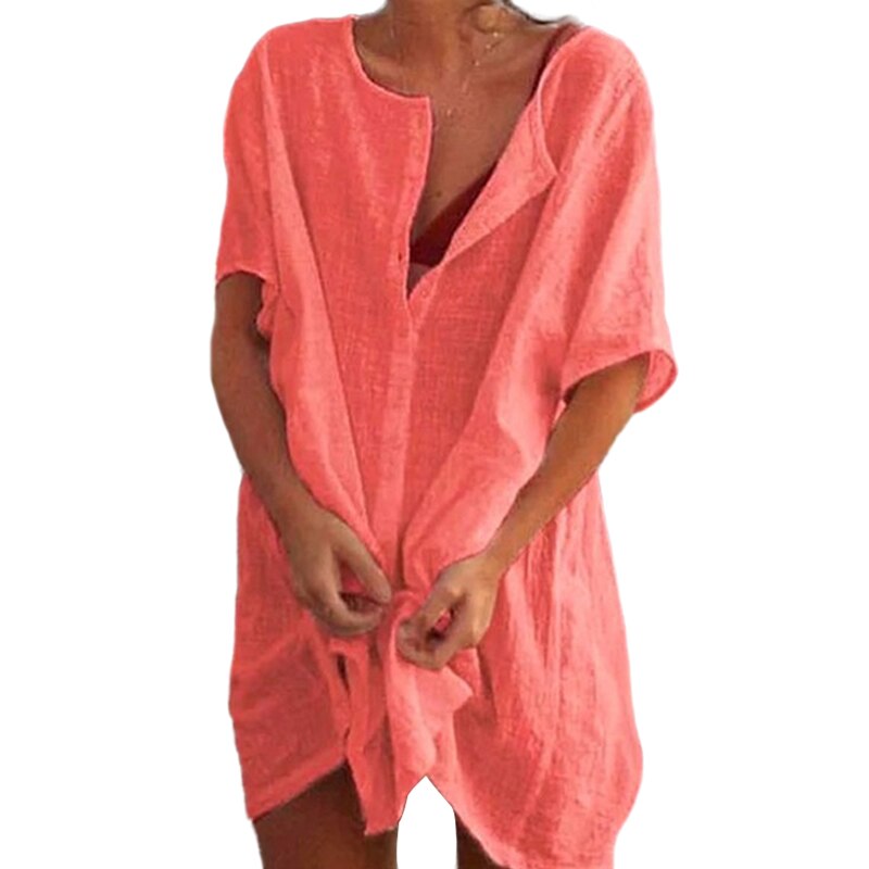 Robe de Plage en Lin et Coton