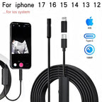 Caméra Endoscopique d’Inspection HD 960P pour iOS – Câble Souple de 1 à 10M – Inspection de Canalisations & Tuyaux