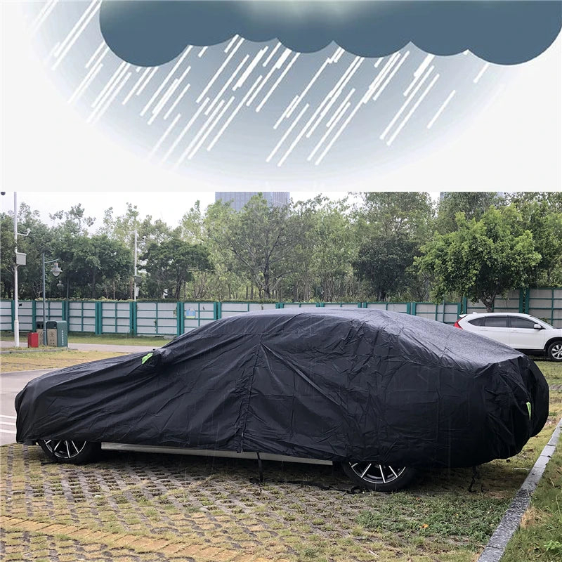 Housse de Voiture Universelle Imperméable SUV/Berline Protection UV, Pluie & Neige – Fermeture Zippée et Repères Réfléchissants