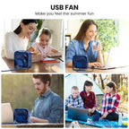 Mini Ventilateur Bureau Portable – Tête Pivotante 360°