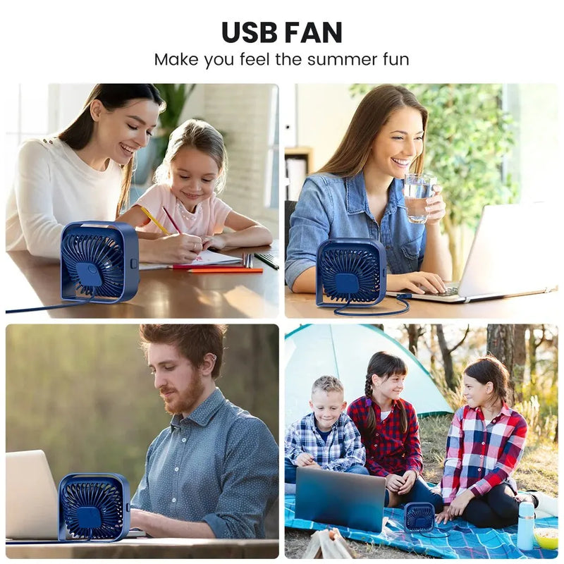 Mini Ventilateur Bureau Portable – Tête Pivotante 360°