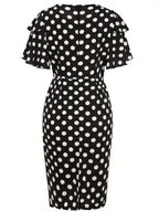 Robe Longue Fluide à Manches Courtes Bouffantes et Motifs Floraux