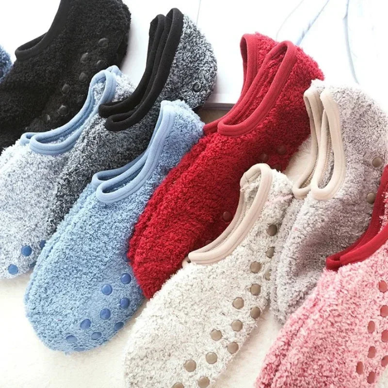 Chaussettes en Polaire Ultra Douce Antidérapantes - Lot de 3
