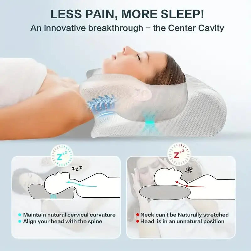 Oreiller cervical à mémoire de forme, efficace contre les douleurs