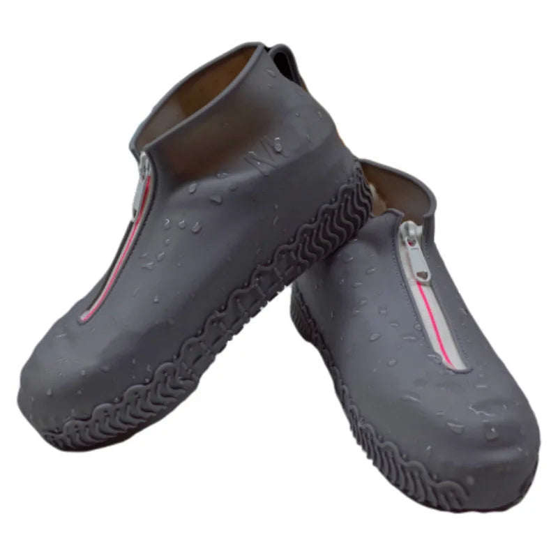 Paire de Couvres Chaussures imperméables avec fermeture Zip - Silicone Souple