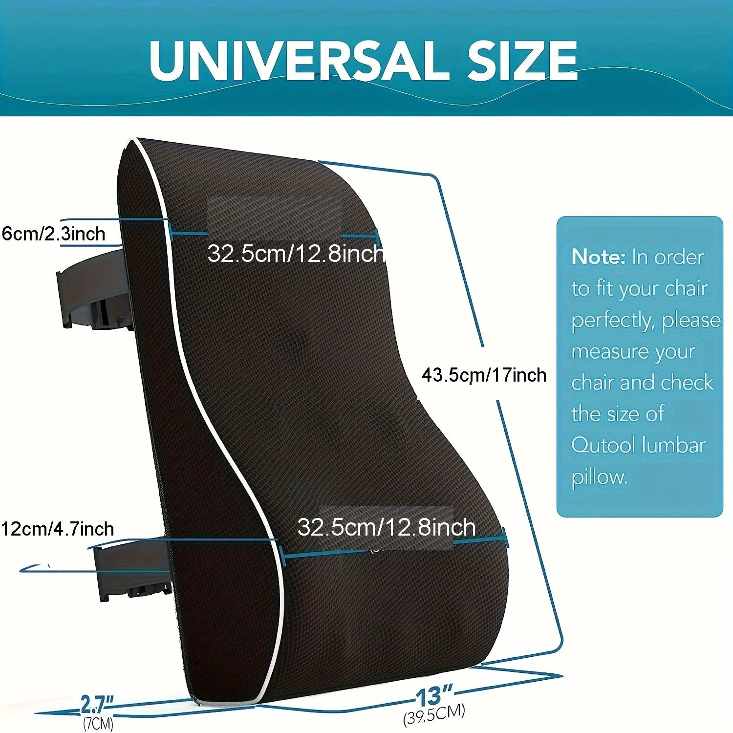 Coussin Lombaire Ergonomique Mousse à Mémoire de Forme — Soutien Dorsal