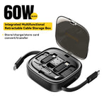 Câble Charge Rapide 60W USB-C, Lightning & Micro avec Boîtier Rangement Voyage