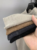 Pull en Maille à Col Rond et Logo Brodé Homme