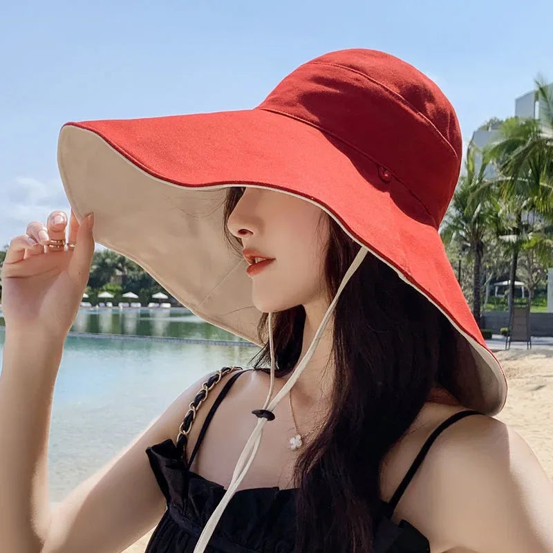 Chapeau Soleil Large Bord Femme UPF 50+ Réversible