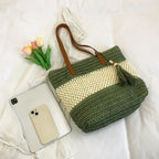 Grand Sac Fourre-Tout Bohème en Lin Tressé