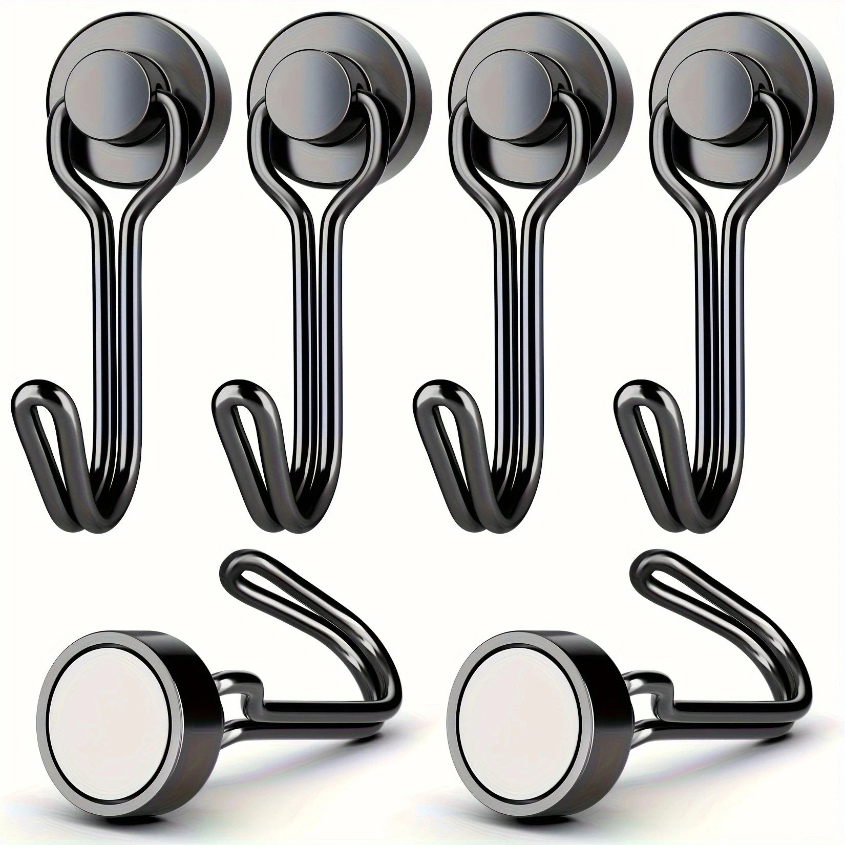 Crochets Magnétiques Ultra-Puissants en Néodyme – 6 pcs