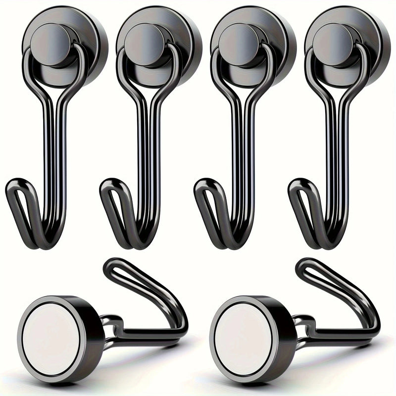 Crochets Magnétiques Ultra-Puissants en Néodyme – 6 pcs
