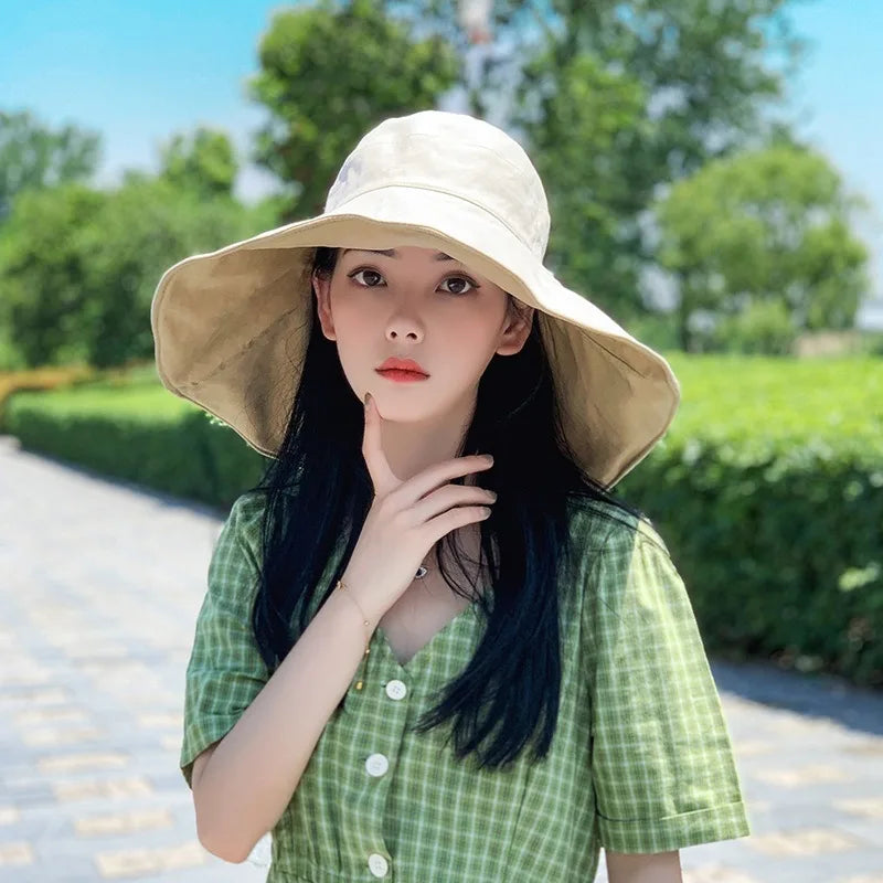 Chapeau Soleil Large Bord Femme UPF 50+ Réversible